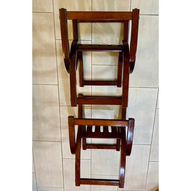 Two Midcentury Modern Coffee / End Tables Deep Warm Wood Finish W/ Bookshelf Underneath and Glass Rectangular Tops For Sale - Image 4 of 10