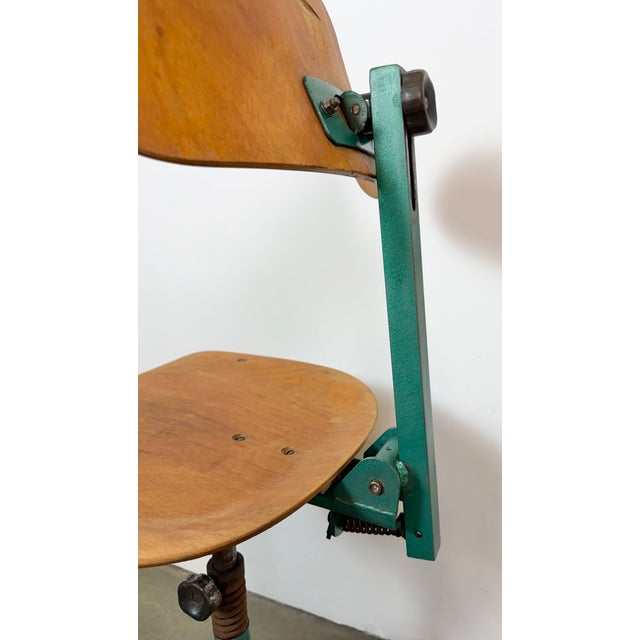 Industrial Dark Green Workshop Chair, 1950s For Sale - Image 10 of 18