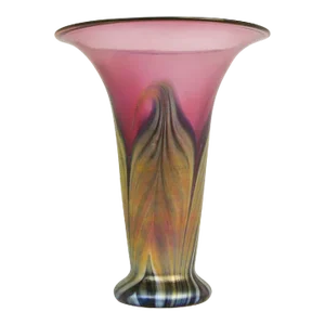 Lundberg Pulled Feather Favrile Vase - 1982