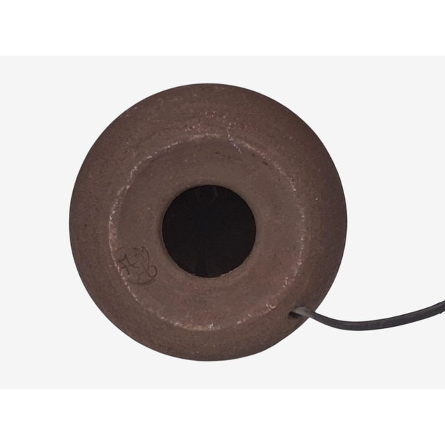 Danish Modern, Sculptural Table Lamp, Brown Glazed Stoneware, Denmark, 1960s For Sale - Image 10 of 11