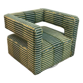 Restoration Hardware Drew Swivel Chair, Custom For Sale