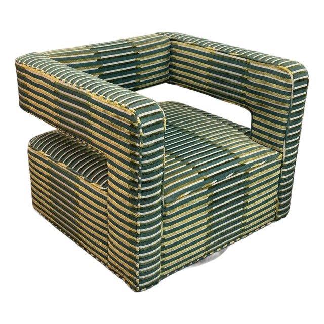 Restoration Hardware Drew Swivel Chair, Custom For Sale
