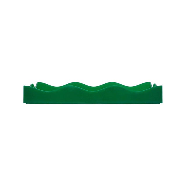 Spangle Scalloped Tray Green For Sale - Image 9 of 11