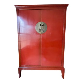 Red Chinese Ming Wedding Armoire For Sale