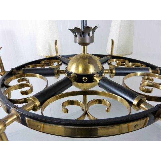 Large Brass Chandelier, Finland, 1950s For Sale - Image 17 of 18