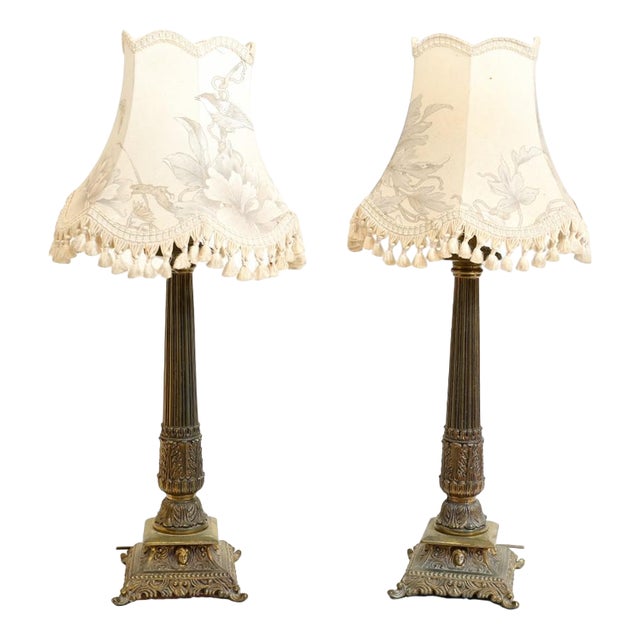 Regency Gilt Corinthian Table Lights, Set of 2 For Sale