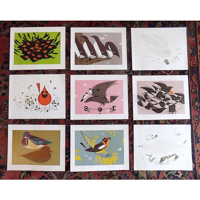 Vintage Charley Harper Modernist Abstracted Bird Lithographs (7.6" X 6.3") - Set of 9 For Sale - Image 10 of 10