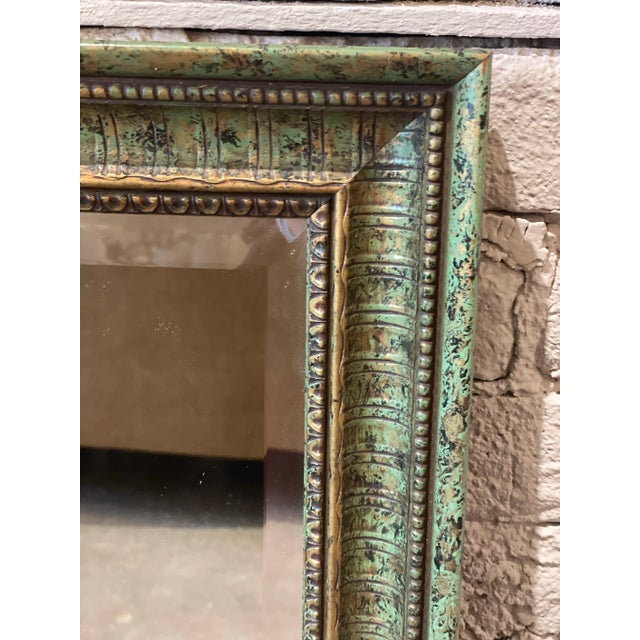 Glass Vintage LaBarge Green and Gold Mirror For Sale - Image 7 of 9