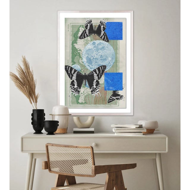 Contemporary Hovering Wings by Gold Rush Art, Art Print in Whitewash Frame, Medium For Sale - Image 3 of 4