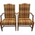Discover a Stunning Rare Vintage Pair of High-Back Armchairs & Ottoman by Ethan Allen For Sale - Image 11 of 12