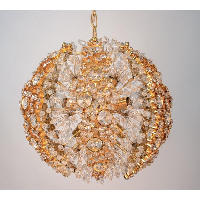 Gold Ball Chandelier Pendant Light from Palwa, 1960s For Sale - Image 8 of 16
