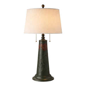 Mid-20th Century Arts & Crafts Style Verdigris Floral Cast Metal Table Lamp