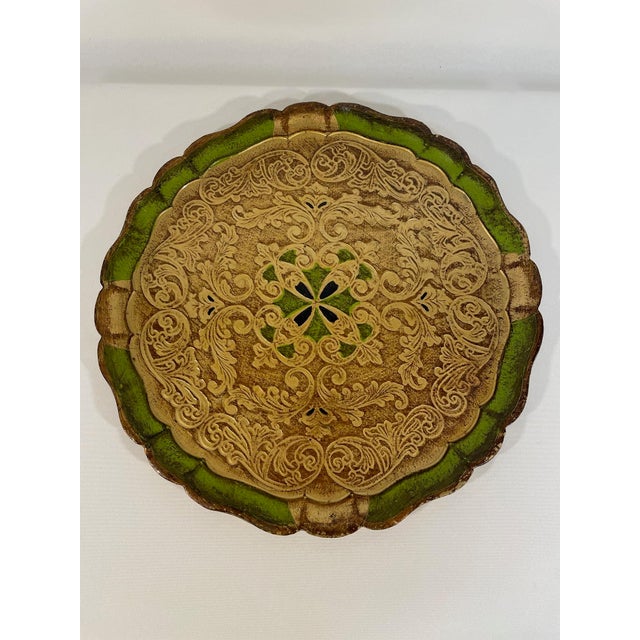 Large Vintage Italian Florentine Gilded Decorative Tray For Sale - Image 6 of 15
