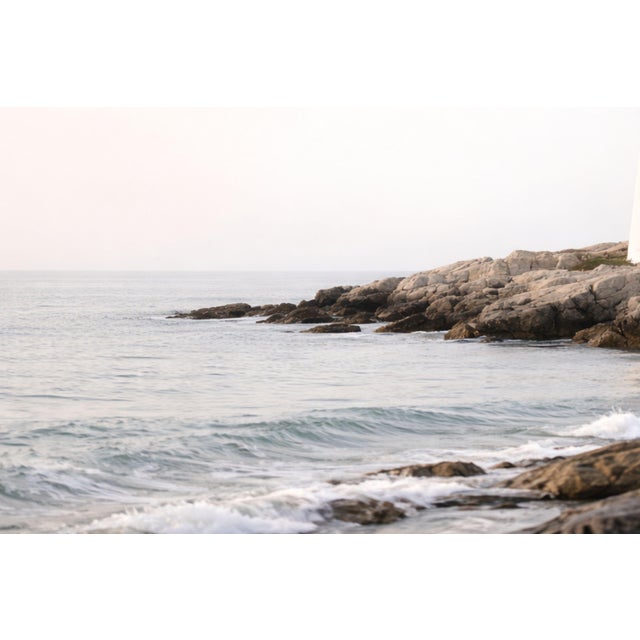 Rocky Coast Lighthouse View, Coastal Landscape Art Print, 36″ × 24″ For Sale - Image 4 of 7