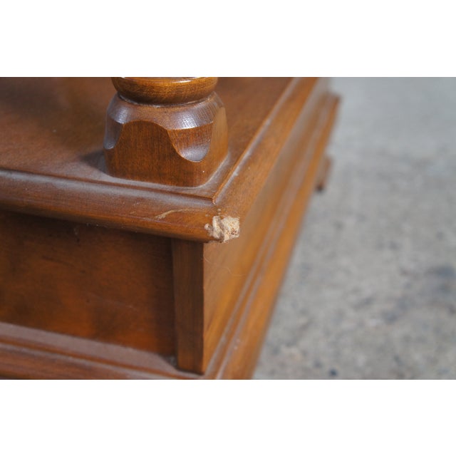 Brown Late 20th Century Ethan Allen Heirloom Colonial Early American Nutmeg Maple 2 Tier Table 10-8654 For Sale - Image 8 of 12