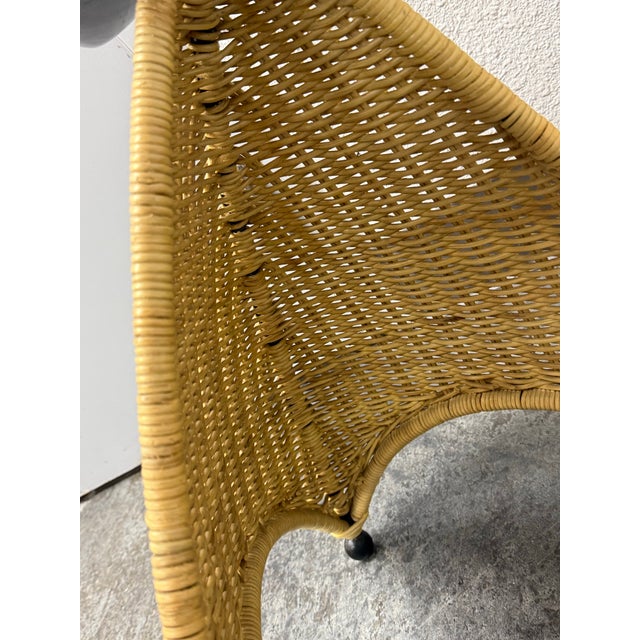 Post Modern Marble + Wicker Side Table For Sale - Image 12 of 12