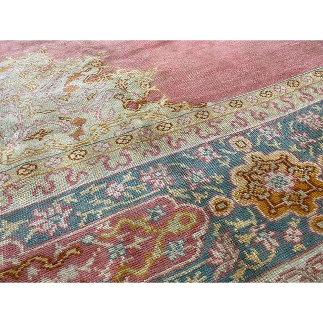 1940s Old Turkish Oushak Area Rug 12x19 For Sale - Image 9 of 11
