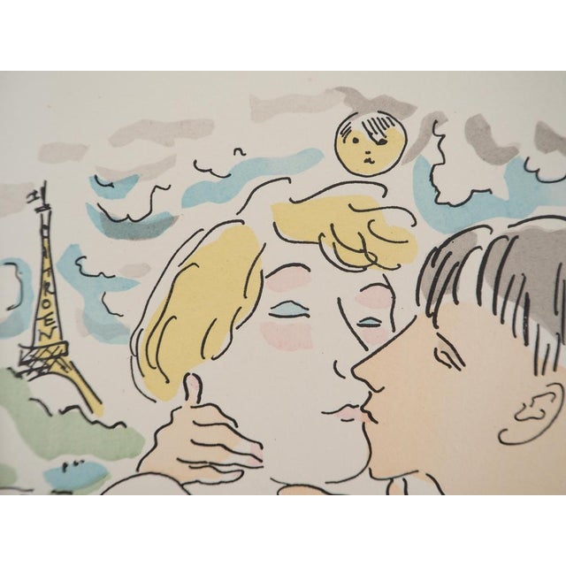 Léonard Tsuguharu Foujita, Lovers in Paris, Original Engraving For Sale - Image 7 of 9