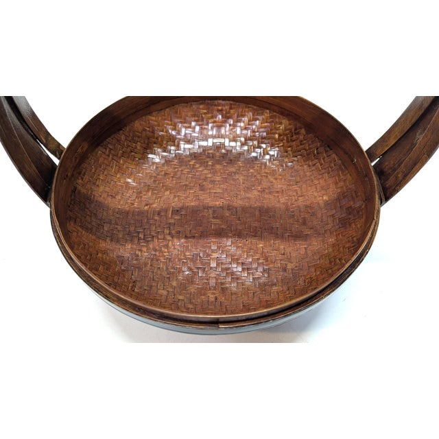 Antique Chinese Bamboo & Rattan Basket For Sale - Image 9 of 9