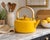 Mid-Century Modern Vintage Copco Yellow Enamel Kettle No. 117 – Made in Spain Bentwood Modernist Teapot For Sale - Image 3 of 3