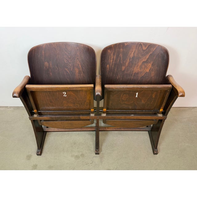 Mid-Century Modern Vintage Two-Seater Cinema Bench from Thonet, 1950s For Sale - Image 3 of 18