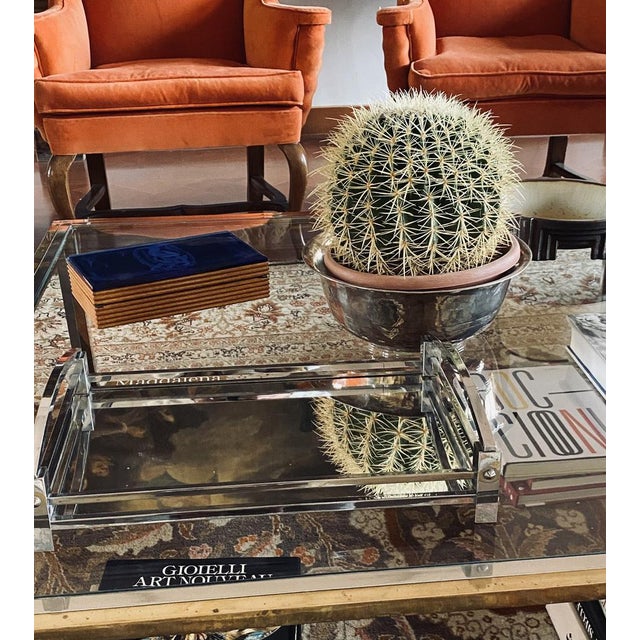Modernist Mirrored Tray by Jacques Adnet for Maison Adnet, France, 1940-1950 For Sale - Image 13 of 18