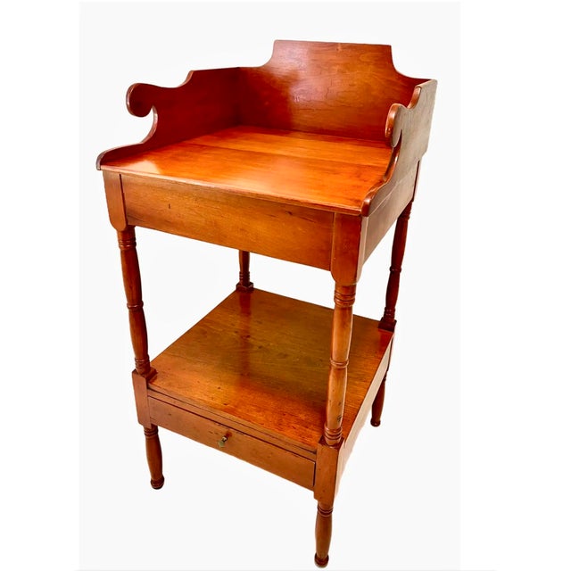 American 19th C. Sheraton Cherry Wood Accent Table For Sale - Image 3 of 11