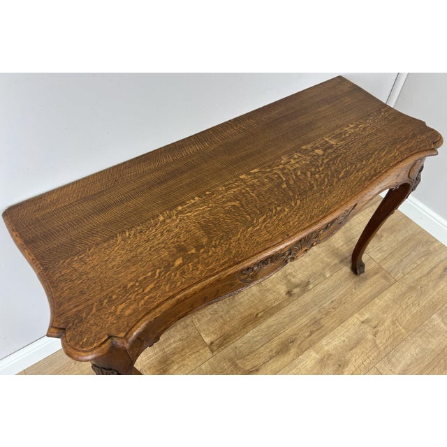 Antique French Louis Oak Wall Mirror and Console Table, Set of 2 For Sale - Image 10 of 18