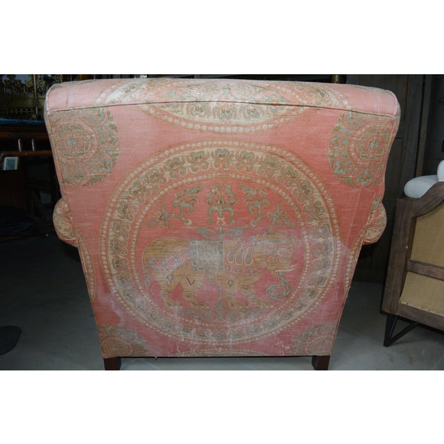 Vintage E. J. Victor Orange Asian Inspired Elephant Upholstery Club Arm / Lounge Chair For Sale - Image 13 of 16