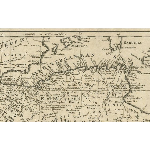 Paper Mediterranean and Barbary Coast by Bowen, 1747 For Sale - Image 7 of 10