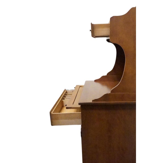 Ethan Allen Heirloom Nutmeg Maple 34" Shutter Door Server W. Open Hutch For Sale - Image 9 of 14