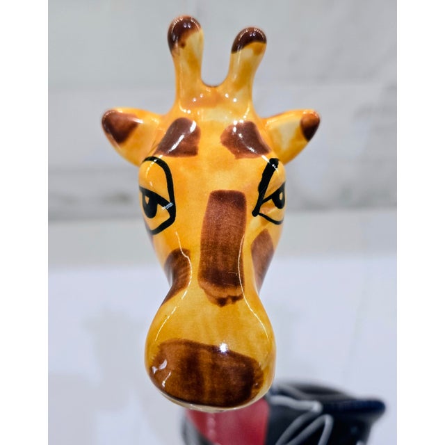 Turov Limited Edition Ceramic Giraffe in Suit – Hand-Painted 1999 Art Sculpture, San Francisco Ca For Sale In Dallas - Image 6 of 11