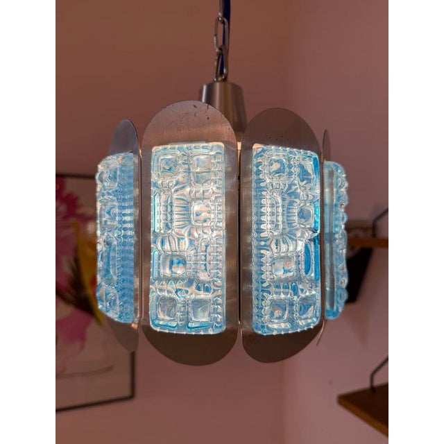 Hanging Lamp Blue Silver by Vitrika For Sale - Image 11 of 11