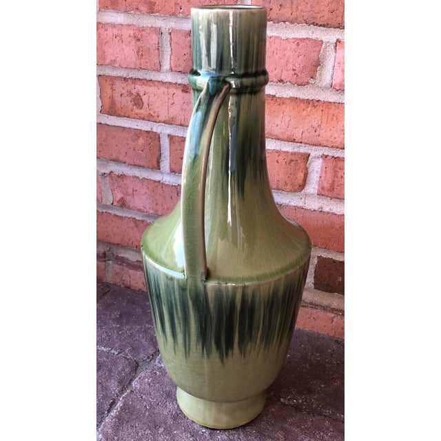 Late 20th Century Global Views Double Handled Green Ombré Mediterranean Style Vessel For Sale - Image 5 of 8
