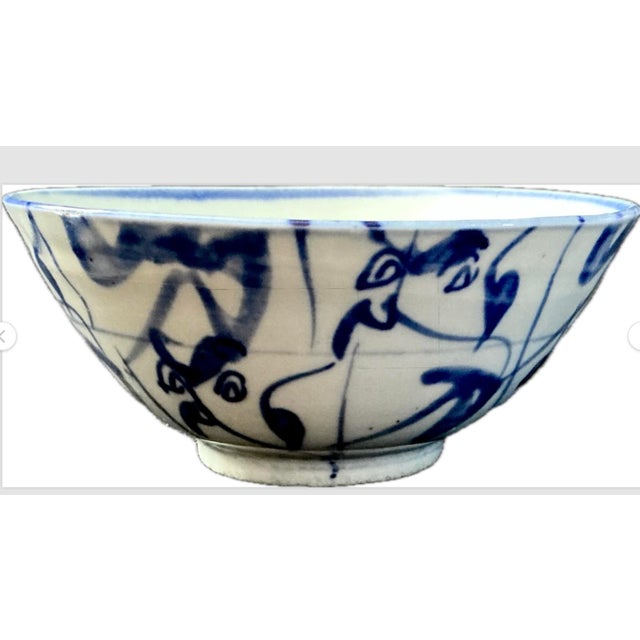 Ceramic Chinese Blue and White Hand Painted Porcelain Bowl For Sale - Image 7 of 7