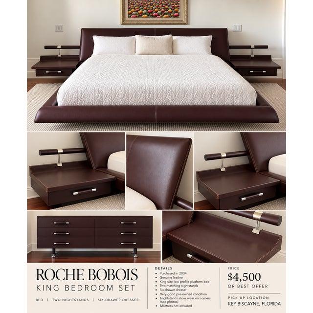 Wood Roche Bobois Bedroom Set For Sale - Image 7 of 12