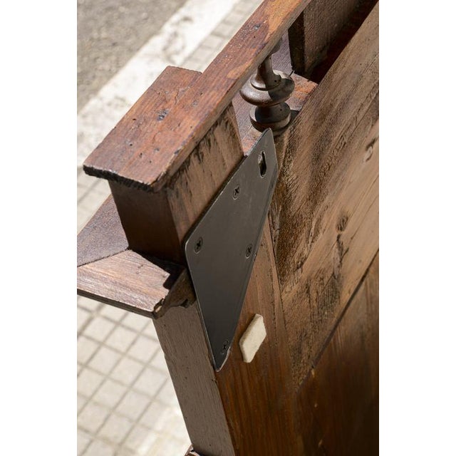 Brown Late 19th Century Walnut Veneered Freestanding Mirror with Frawers and Cymatium, Italy For Sale - Image 8 of 9