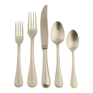 Mepra Perla 5-Piece Flatware Set, Ice Champagne For Sale