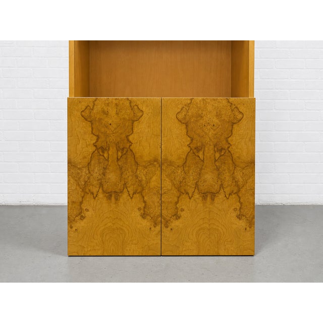 1970s Mid Century Modern Burl Wood Bar Cabinet | Vintage Display Cabinet | Liquor Cabinet, C. 1970’s For Sale - Image 5 of 13