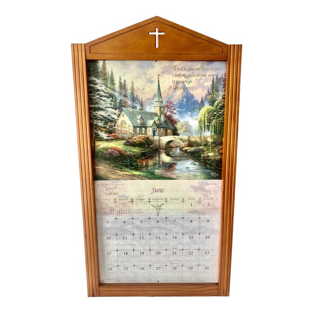 Vintage Arched Top Medium Toned Wood Wall Calendar Frame Holder. For Sale