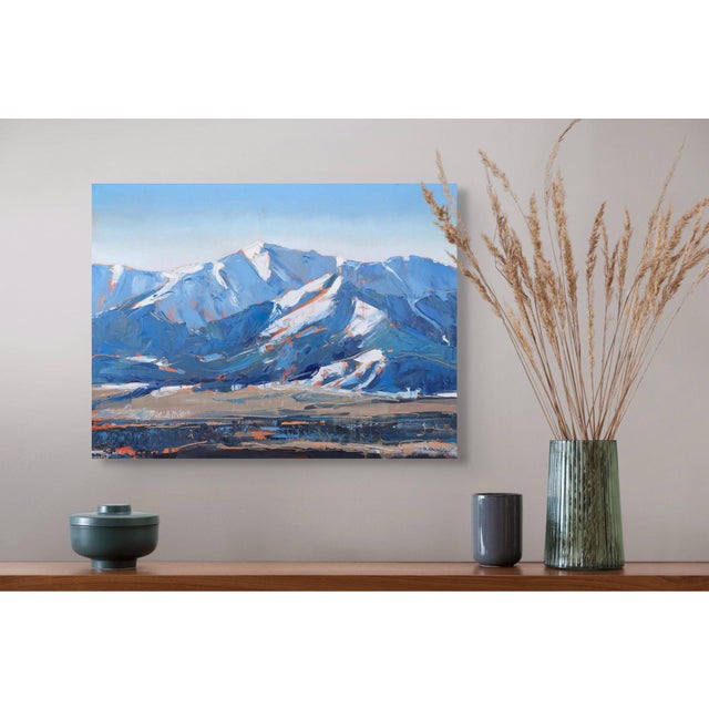 Early 21st Century Sangre De Cristo Range, Salida Colorado by David Shingler | Oil on Wood Mountain landscape. For Sale - Image 5 of 5