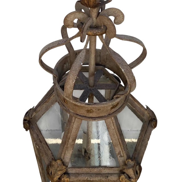Pair of Paul Ferrante Forged Gilt Iron Lanterns, "4000 Series" For Sale - Image 11 of 18