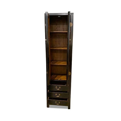 2 doors 3 drawers tall cabinet with golden edging frame and drawers and doors edge. It has 3 removable shelves. It is made...