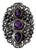 1970s Sterling Silver and Amethyst Ring, Size 8 For Sale