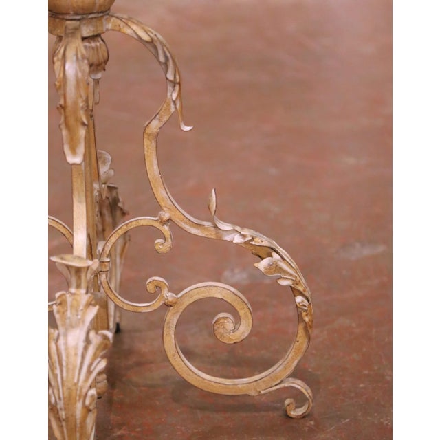 Mid-Century French Louis XV Forged Wrought Iron Floor Lamp For Sale In Dallas - Image 6 of 9