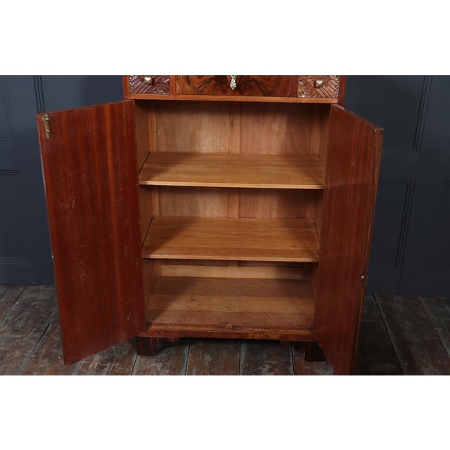 Wood French Style Art Deco Figured Walnut Cabinet with Macassar, 1925 For Sale - Image 7 of 15