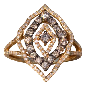 The 76th Avenue: Colored Diamond Cocktail Ring in Yellow Gold