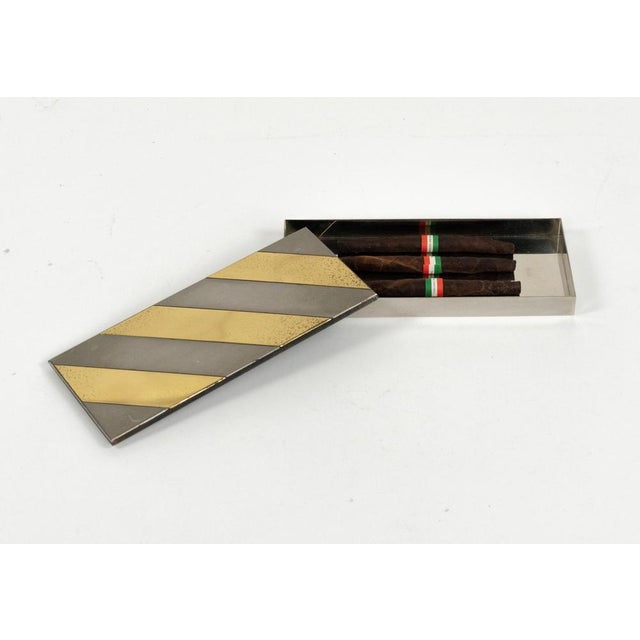 Mid-Century Modern Decorative Box in Steel and Brass and Acrylic by Noel BC, Italy, 1970s For Sale - Image 12 of 18