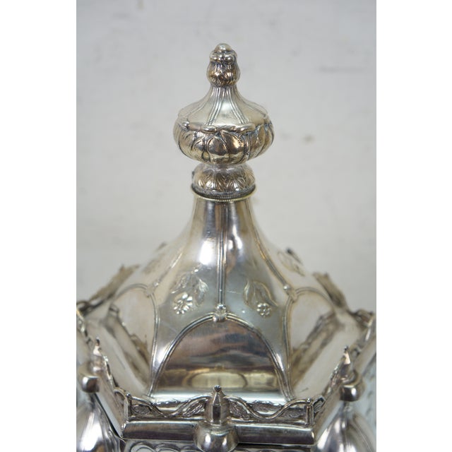 Antique R Gleason & Sons Silverplate Magic Dinner Caster Rotating Cruet Stand For Sale - Image 13 of 16