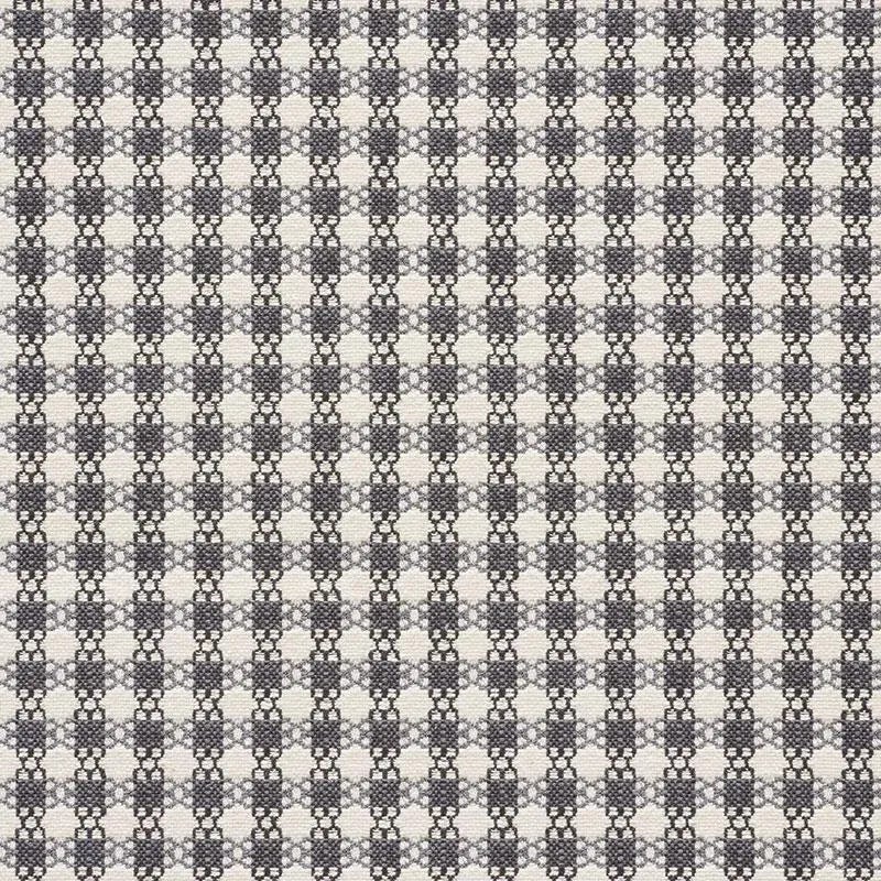 Schumacher Checkmate Fabric in Graphite | Chairish